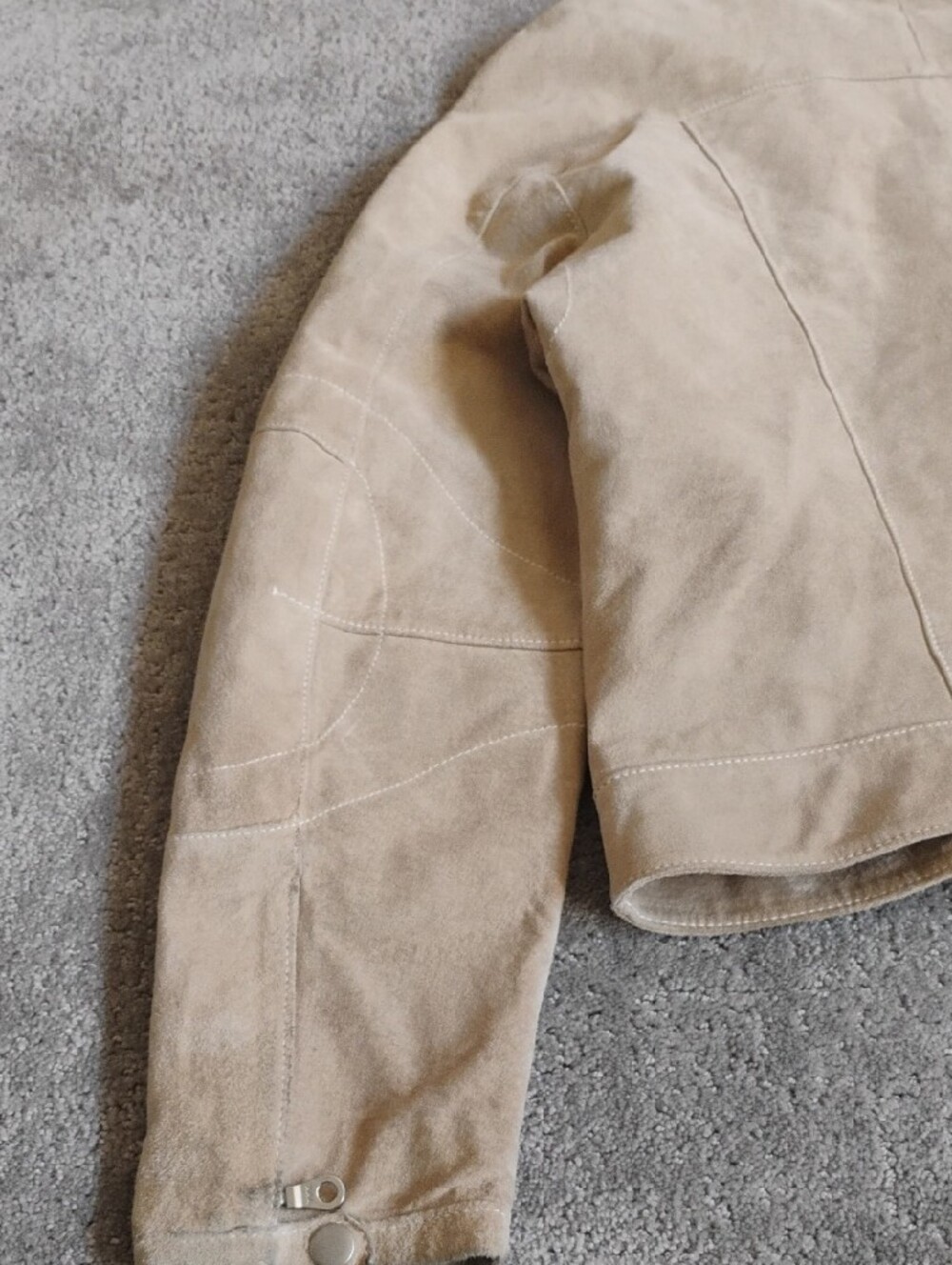 Wilsons Leather Beige Suede Zip Front Jacket - Picture 8 of 12